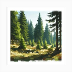 Landscape, Acrylic Painting Style Art Print