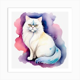 White Persian Cat Art Print