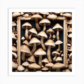 Mushrooms In A Frame Art Print