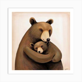 Mama Bear Hug Love Print Art Capture The Warmth Of Motherhood With Our Mama Bear Hug Love Print Art! This Endearing Portrait Features A Cuddly Mama Bear Enveloping Her Cub In A Tight Art Print