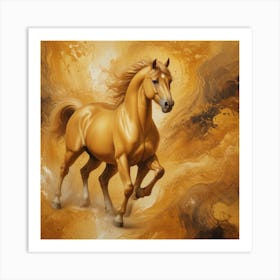 Golden Horse 8 Art Print