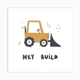 Cute Funny Digger Art Print