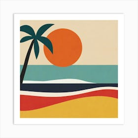 Retro Beach - Beach Abstract Art Print