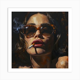 'Smoking Girl' Art Print