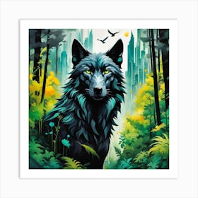 Wolf In The Forest Art Print