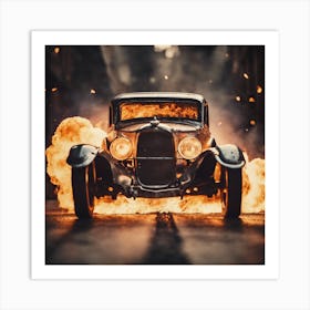 Wheels on Fire Art Print