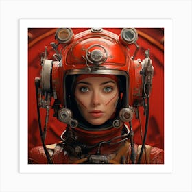 Girl In A Space Suit Art Print