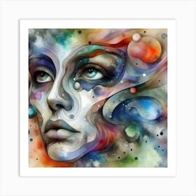 Abstract Of A Woman'S Face 7 Art Print