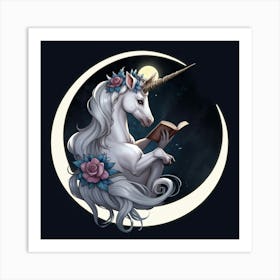 Unicorn Reading A Book Art Print