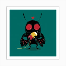 Mothman Love Lamp Art Print