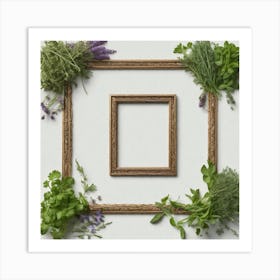 Frame With Herbs Stock Videos & Royalty-Free Footage 1 Art Print