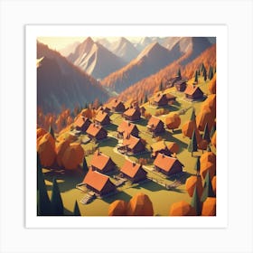 Village In The Mountains 6 Art Print