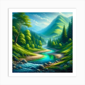 River In The Mountains 9 Art Print