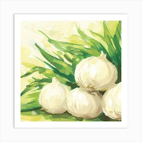 White Garlic Art Print