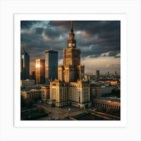 Sunset In Poland Art Print