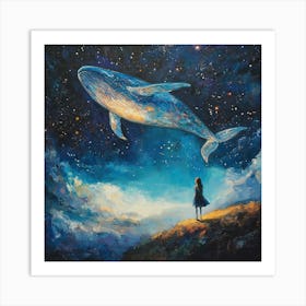 Whale In The Starry Night Sky 12 Art Print