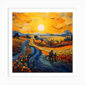 Aerial Dreams in Van Gogh's Palette Art Print