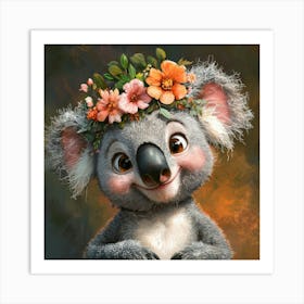 Koala With Flowers 3 Poster