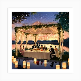 Dinner By Candlelight Art Print