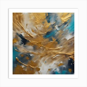 Abstract Gold Painting Art Print