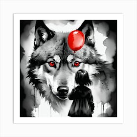 Red Wolf Art Print