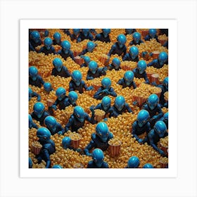 Aliens In Popcorn Art Print