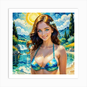 Beautiful Girl In Bikini xvh Art Print