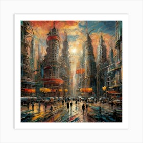 Futuristic Cityscape 109 Art Print