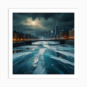 Russian City At Night Art Print