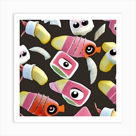 Funny Sushi Art Print