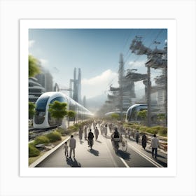 Futuristic City 198 Art Print