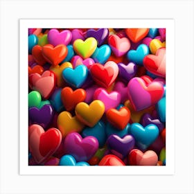 Colorful Hearts 3 Art Print