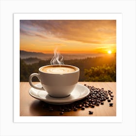 Sunrise Over Coffee Art Print