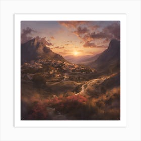 Sunset In The Valley Art Print