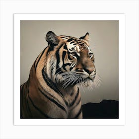 Firefly Minimalist Silhouette Of A Royal Bengal Tiger 89606 (2) Art Print