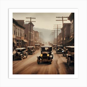 Early America & The Automobile ~Reimagined 2 Art Print