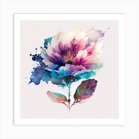 Watercolor Flower Abstract 2 Art Print
