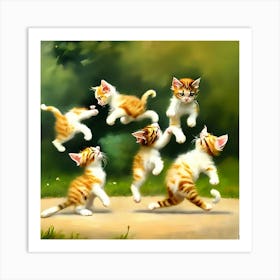 Kittens Playing Art Print