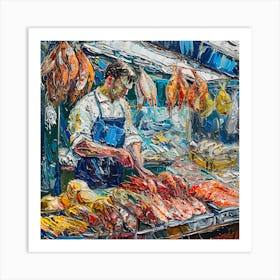 Van Gogh Style: The Fishmonger Series 2 Art Print