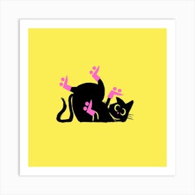 Cat On Roller Skates Art Print