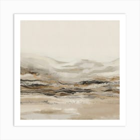 Beige Square Neutral Abstract Art Print