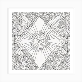 Sun coloring Art Print