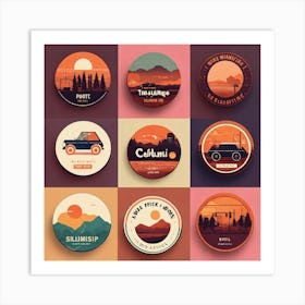 4 Badges Lo Fi Music With Minimalist Design (12) Art Print