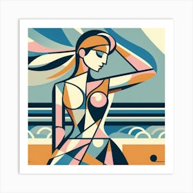 Abstract portrait of a girl Art Print