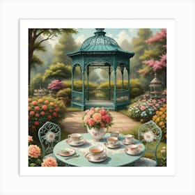 Tea In The Garden 4 Art Print