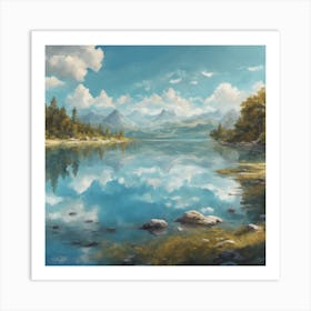 Lake In The Mountains Art Print