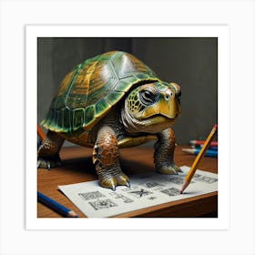 Drawing Turtle Art Print