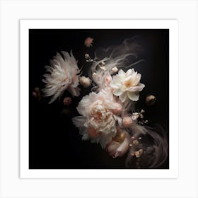 Peonies in space Art Print