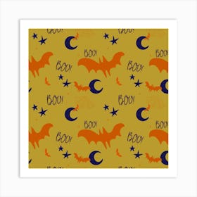 Orange And Yellow Batty Boo Art Print