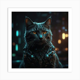 Futuristic Cat Art Print